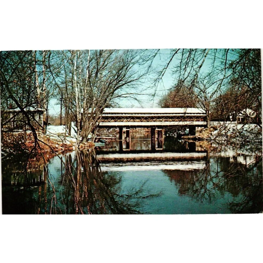 Trumbull County Covered Bridge Ohio Postcard Travel Souvenir Unposted Vintage